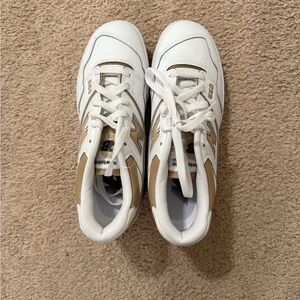 New Balance white and Tan Sneakers